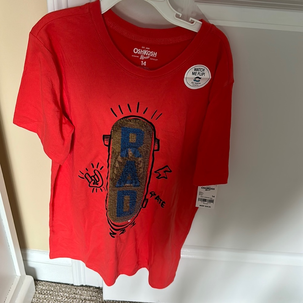 NWT flip sequin Oshkosh skater shirt